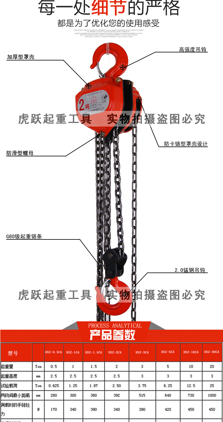 了解重慶凱榮HSZ-CA型手拉葫蘆參數(shù)規(guī)格